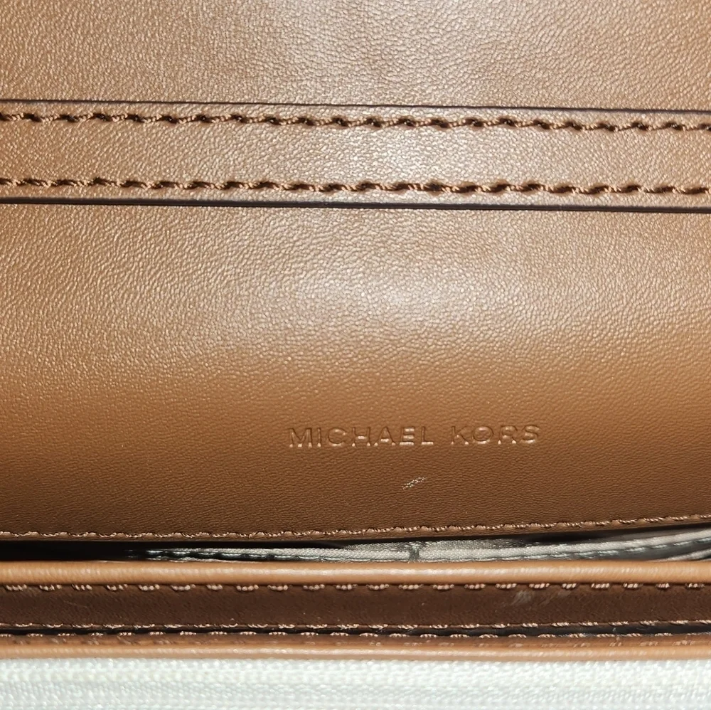 Michael Kors Beige and Brown Crossbody Bag